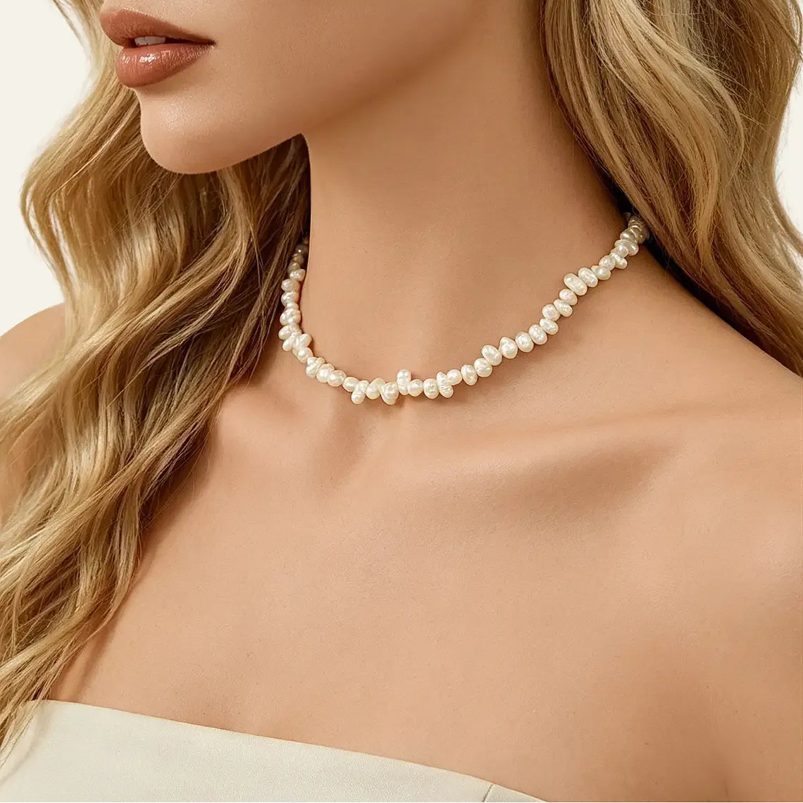 Baroque Irregular Pearl Collarbone Necklace