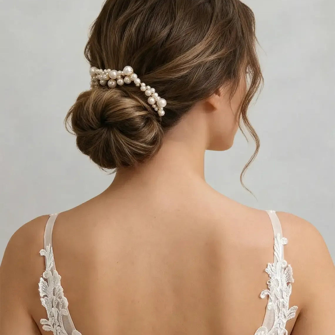 Gold Pearl Hair Comb Set