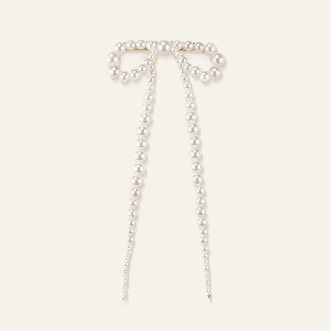 Long Pearl And Bow Hair Clip