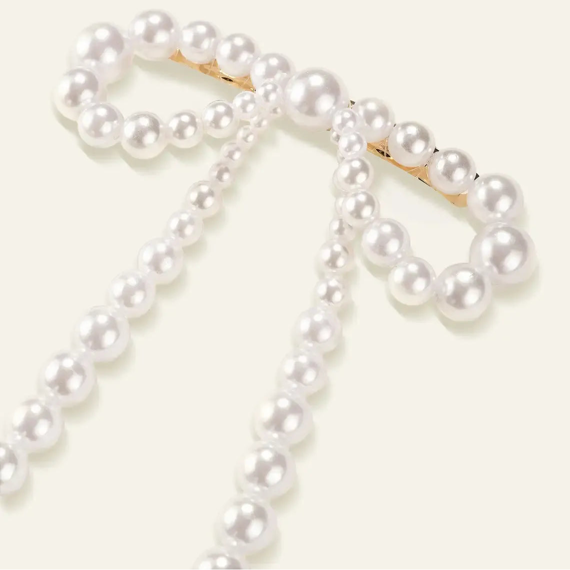Long Pearl And Bow Hair Clip