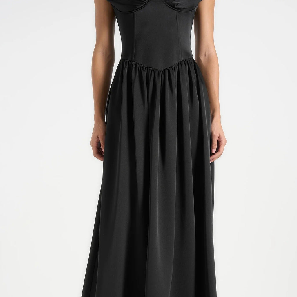 Off The Shoulder Cinched Waist Maxi Dress