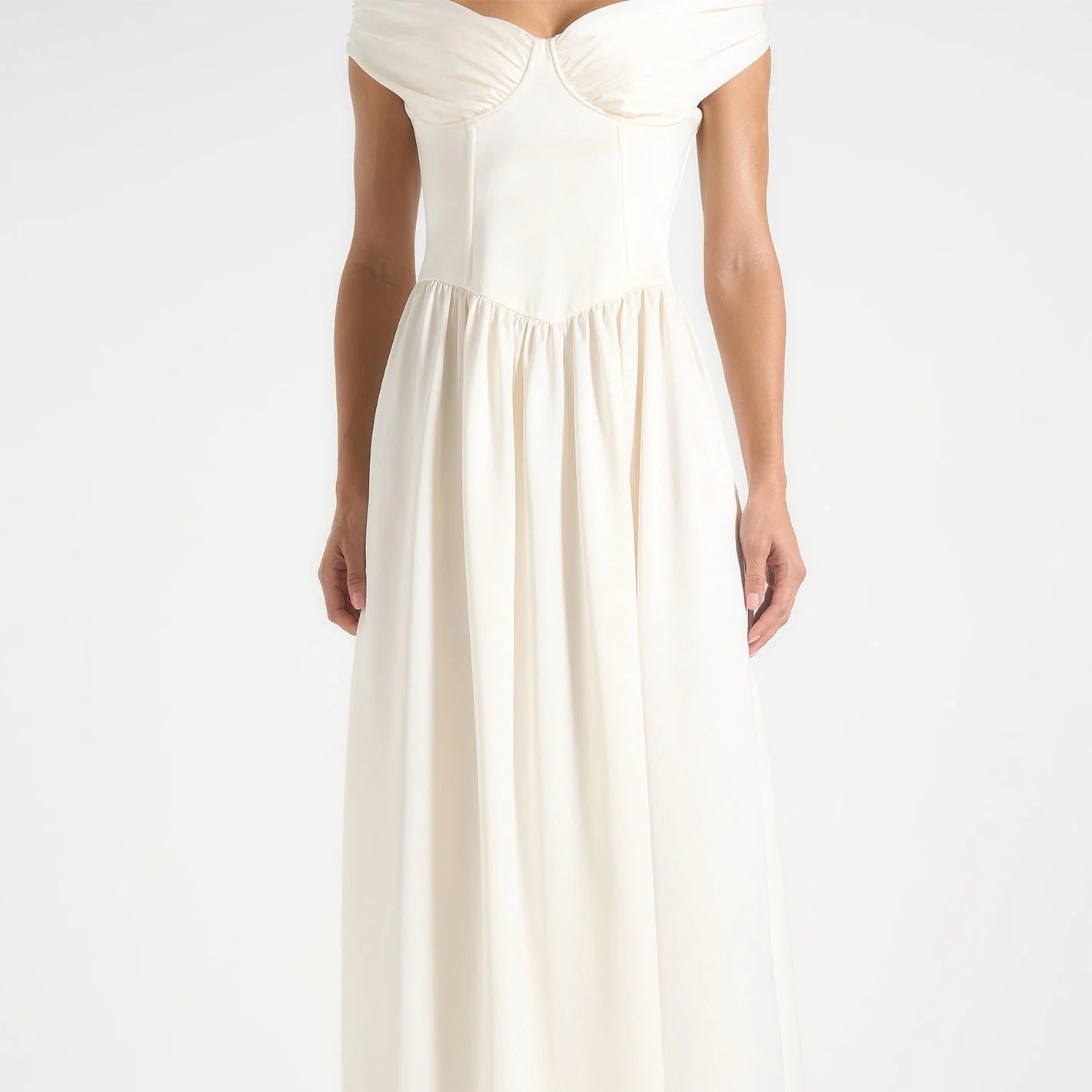 Off The Shoulder Cinched Waist Maxi Dress