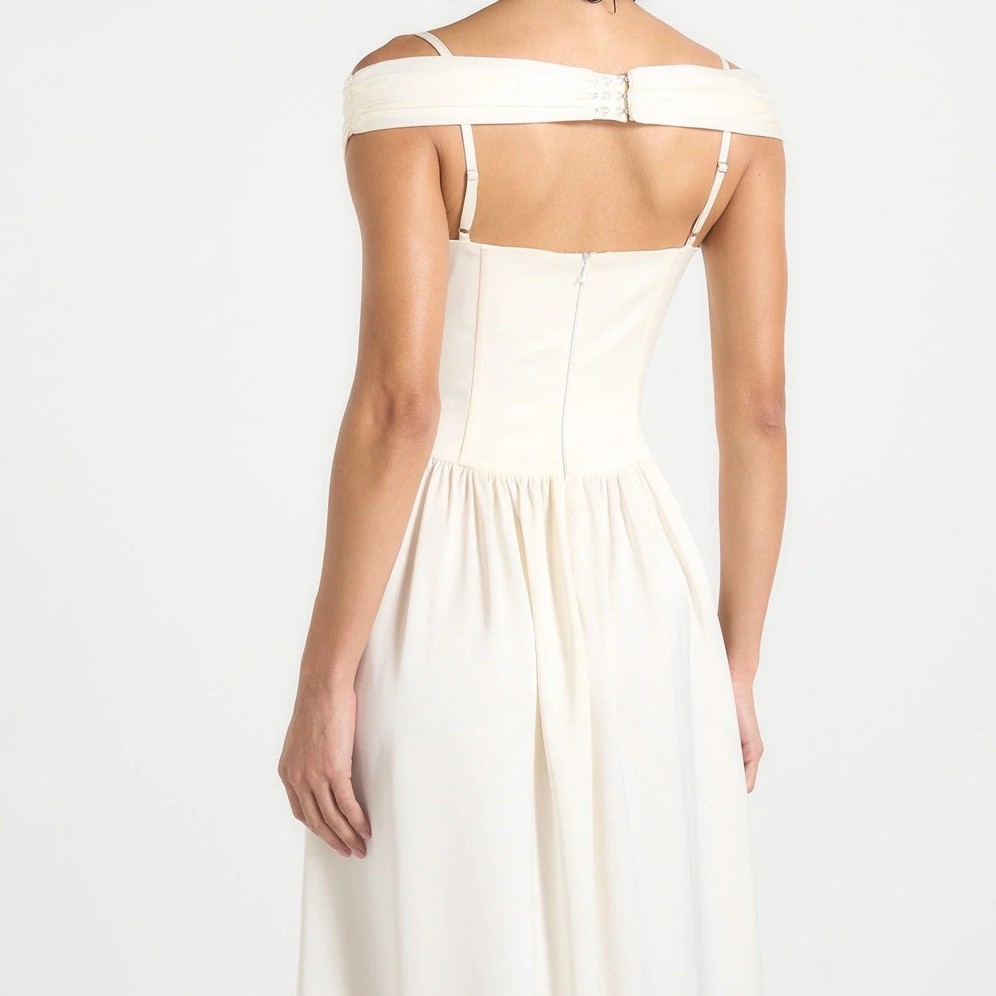 Off The Shoulder Cinched Waist Maxi Dress