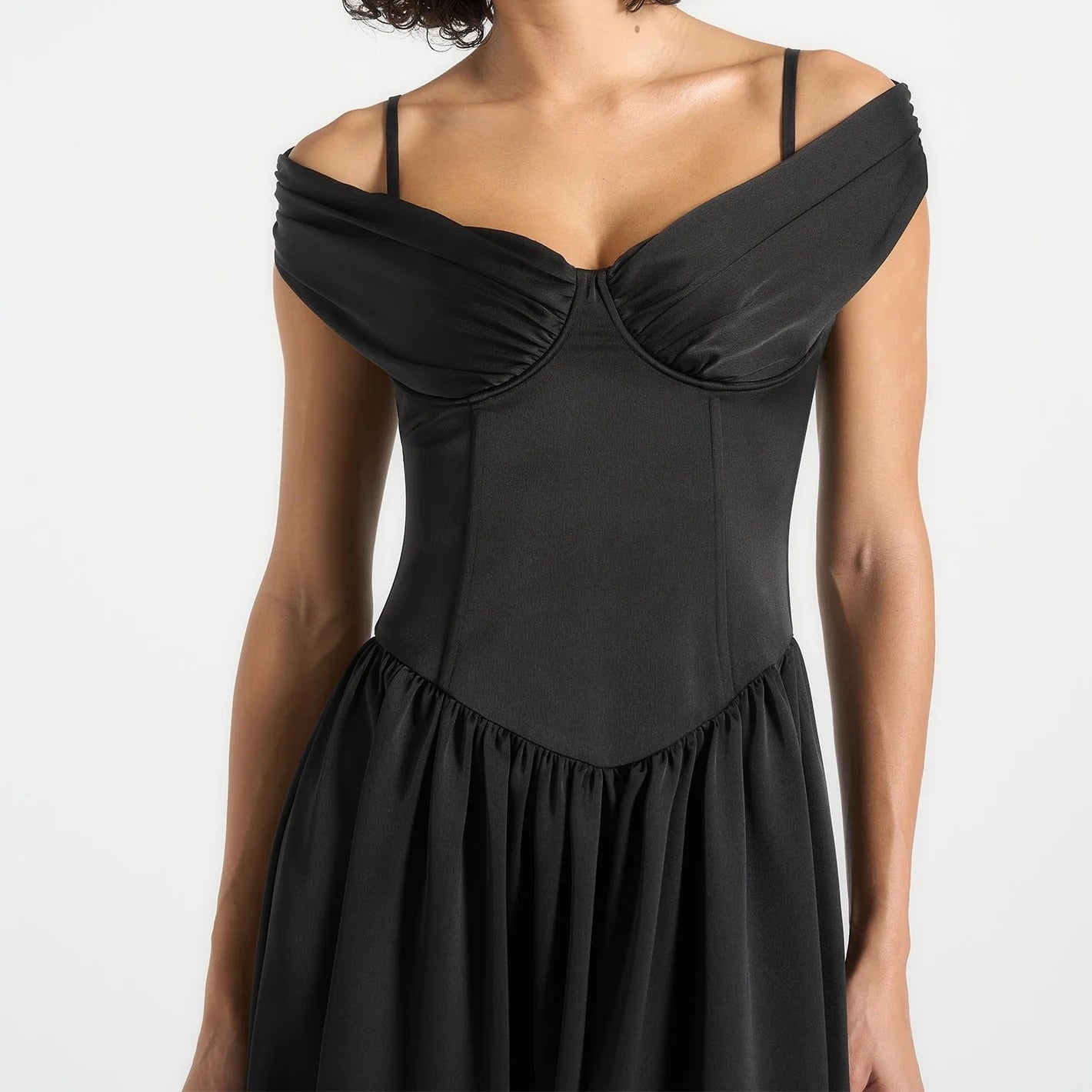 Off The Shoulder Cinched Waist Maxi Dress