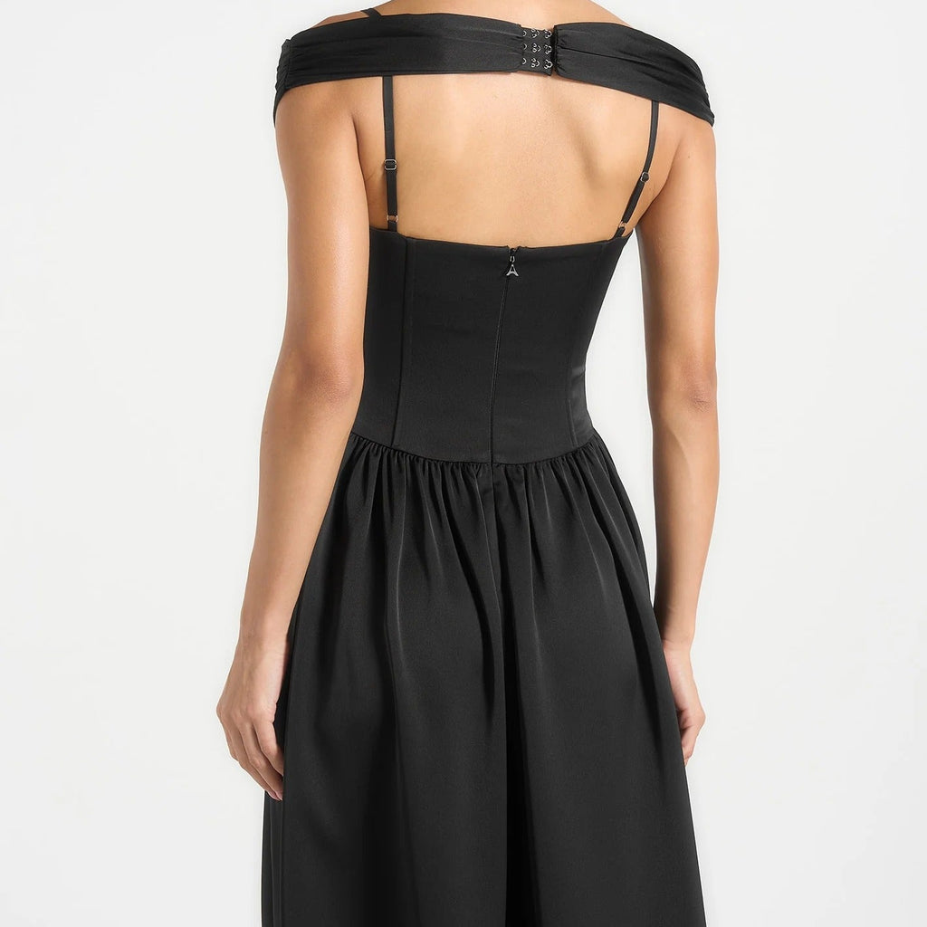 Off The Shoulder Cinched Waist Maxi Dress